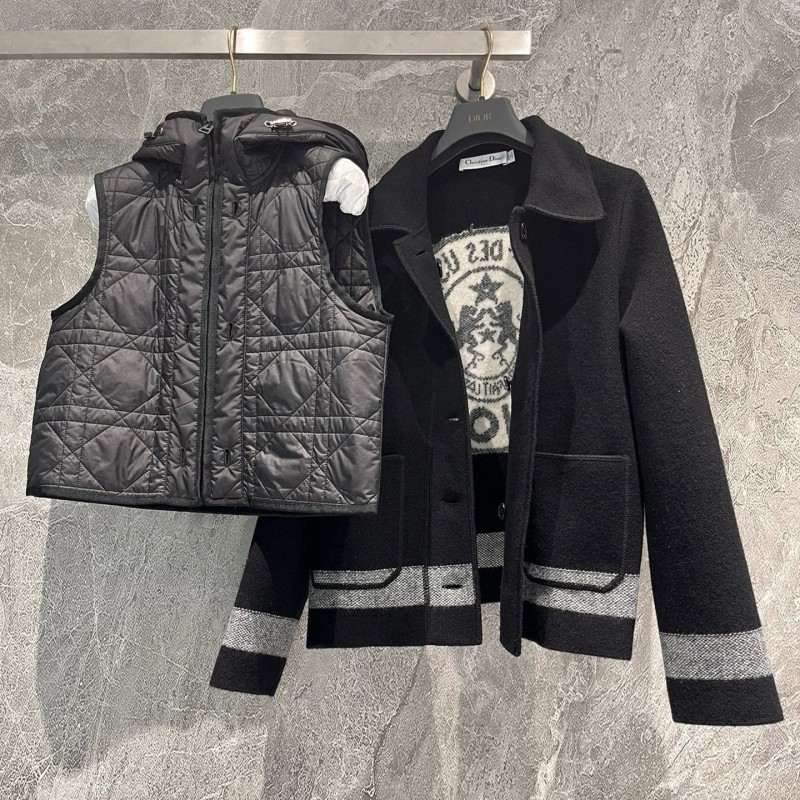 Dior Wool Jacket + Cotton Vest Set